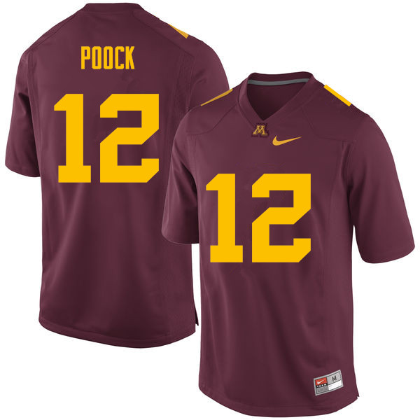 Men #12 Cody Poock Minnesota Golden Gophers College Football Jerseys Sale-Maroon